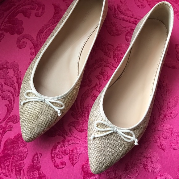 J. Crew Shoes - J Crew Flats gold pointed toe